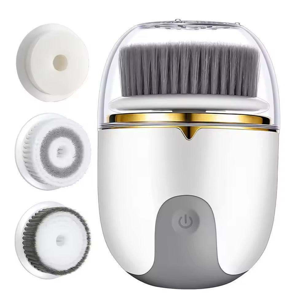 3 in 1 Ultrasonic Facial Cleanser Brush Electric Cleansing Face Brush 360° Rotate