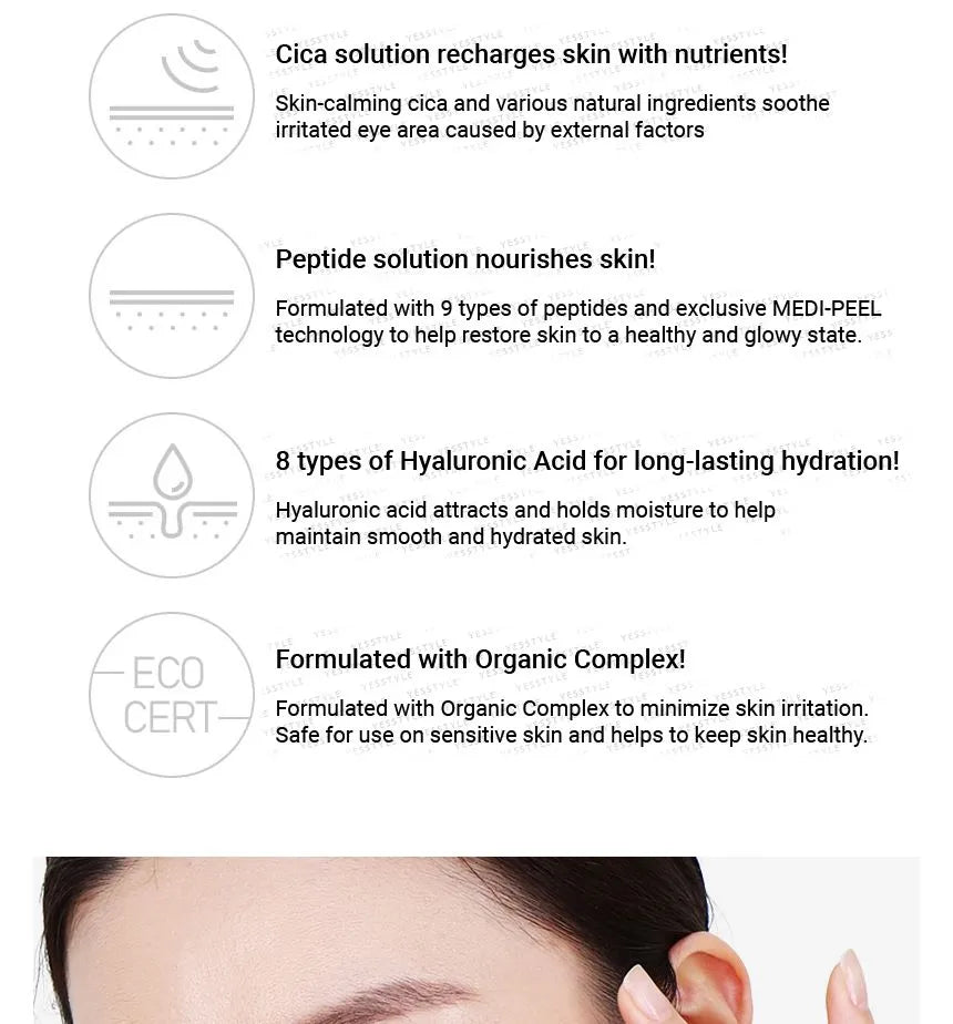 MEDIPEEL Hyaluronic Cica Peptide 9 Ampoule Eye Patch 1.6g x 60 pcs