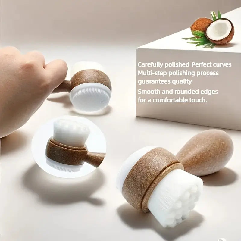 Cepillo de fibra de coco para el rostro - Cepillo de limpieza manual