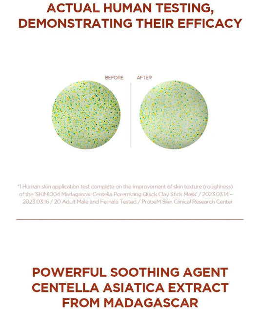 SKIN 1004 - (Mascarilla de Arcilla Madagascar) Centella Poremizing Quick Clay Stick Mask