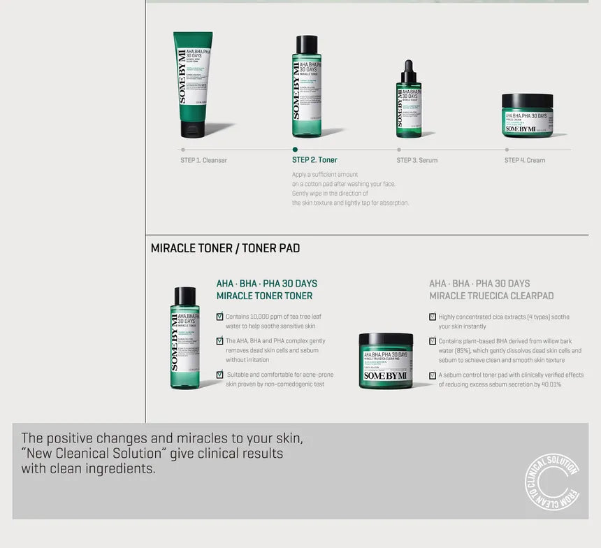 SOME BY MI - Tónico Facial AHA, BHA, PHA 30 Days Miracle Toner 150ml