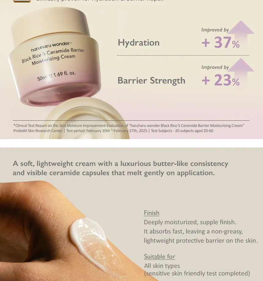 haruharu wonder - Black Rice 5 Ceramide Barrier Moisturizing Cream