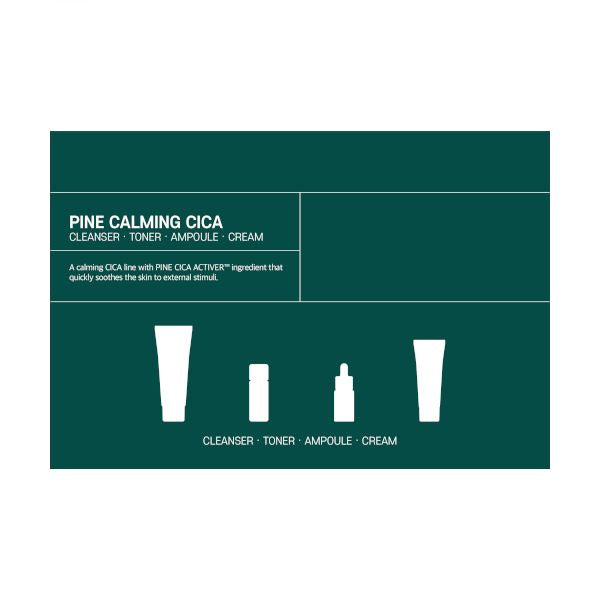 Round Lab - Pine Calming Cica Trial Kit (Cleanser+Toner+Ampoule+Cream) - 30ml+20ml+10ml+20ml