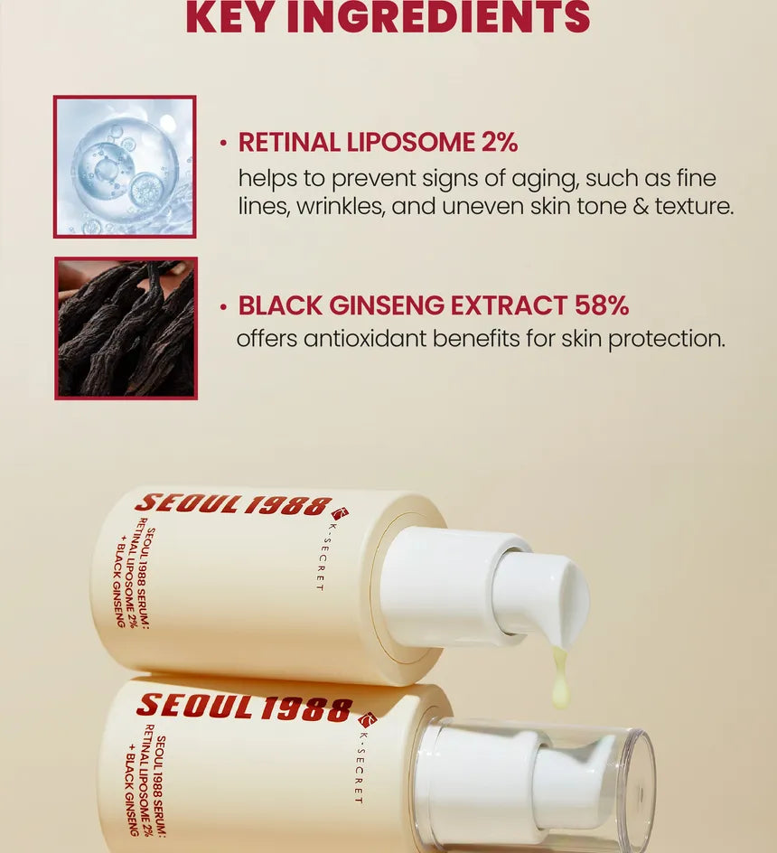KSECRET - SEOUL 1988 Serum: Retinal Liposome 2% + Black Ginseng